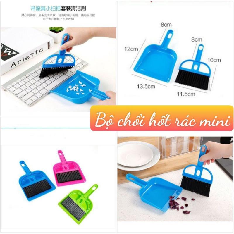 Bộ chổi quét bụi và ki hốt rác mini