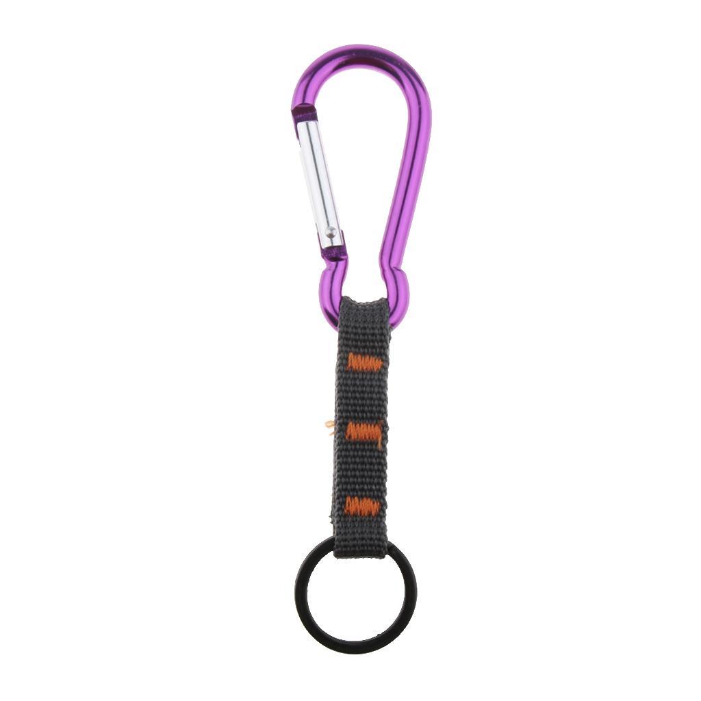 Molle Gear Metal Carabiner Key Ring with Webbing Strap Hook Buckle Connector for Keys Holder Organizer