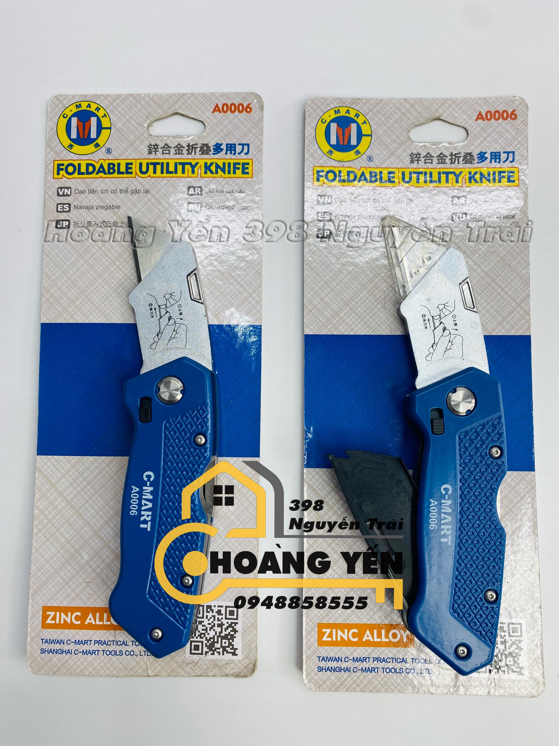 Dao rọc cáp, trổ gấp gọn đa năng C-Mart A0006 kèm 6 lưỡi siêu sắc