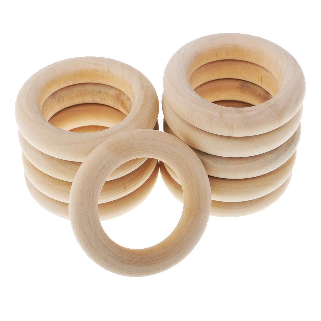 2-17pack 10 Pieces Natural Wood Loop Ring Wood Material for DIY Jewelry Findings