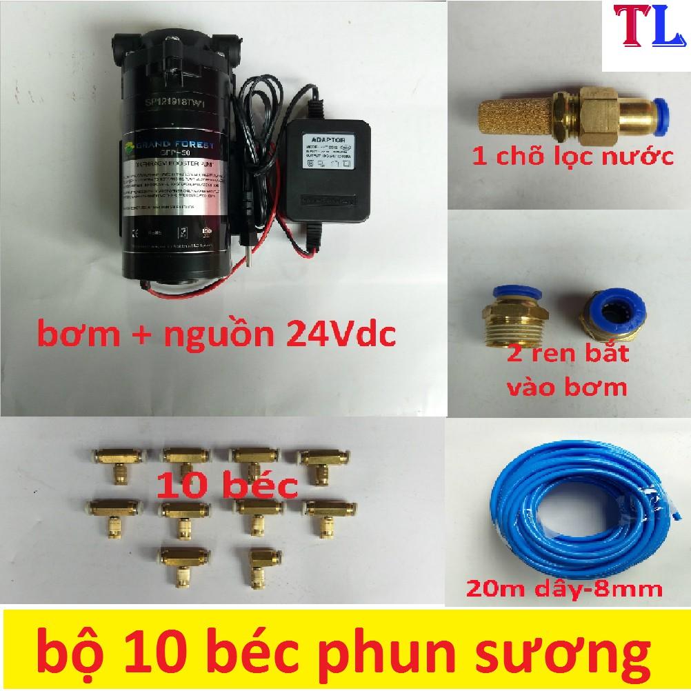 Bộ máy bơm phun sương 10 béc