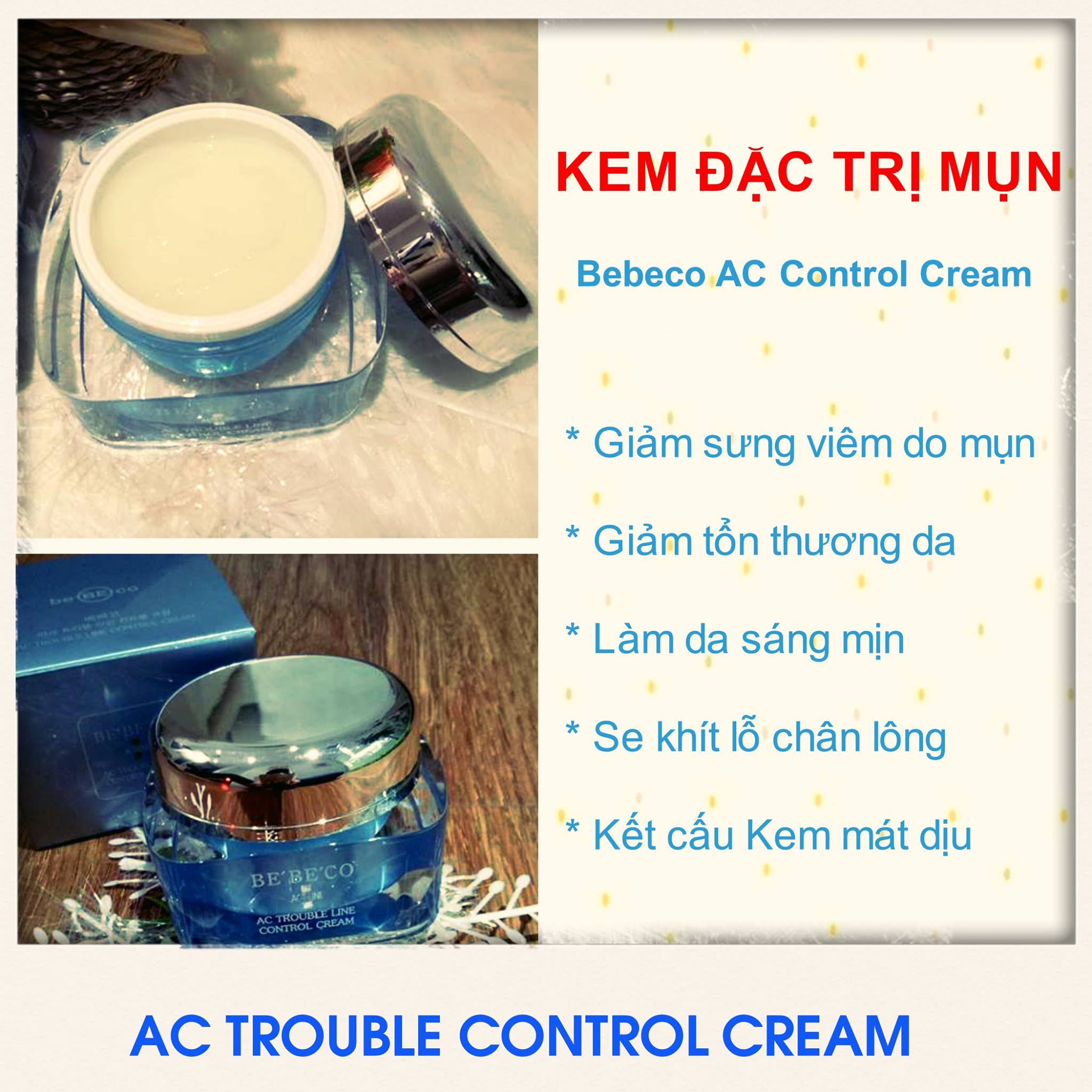 Kem dưỡng da ngăn ngừa mụn BEBECO