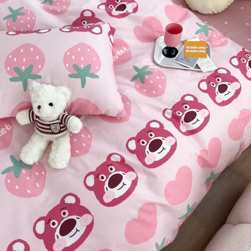 Set Cotton Living Hàng Nhập Khẩu 100% cotton Gấu Đỏ Đáng Yêu