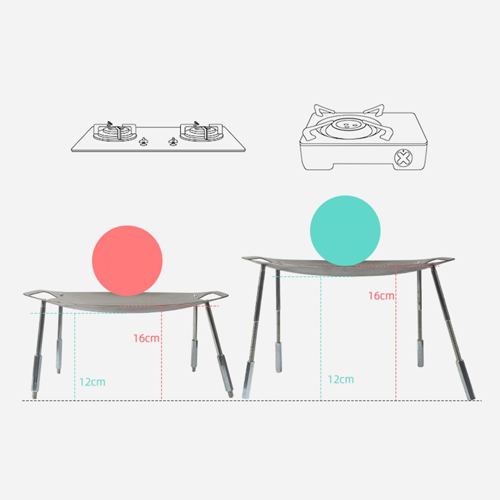 4x Grill Pan Holder Retractable Tool Stand for Barbecue Picnic Camping Indoor Hiking