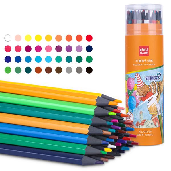 Ống 36 Bút Chì Màu Xóa Được - Deli 7073-36