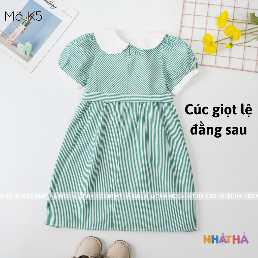 Váy bé gái K5 mùa hè chất liệu thô mềm size đại từ 11 - 45kg cho bé đi học siêu xinh