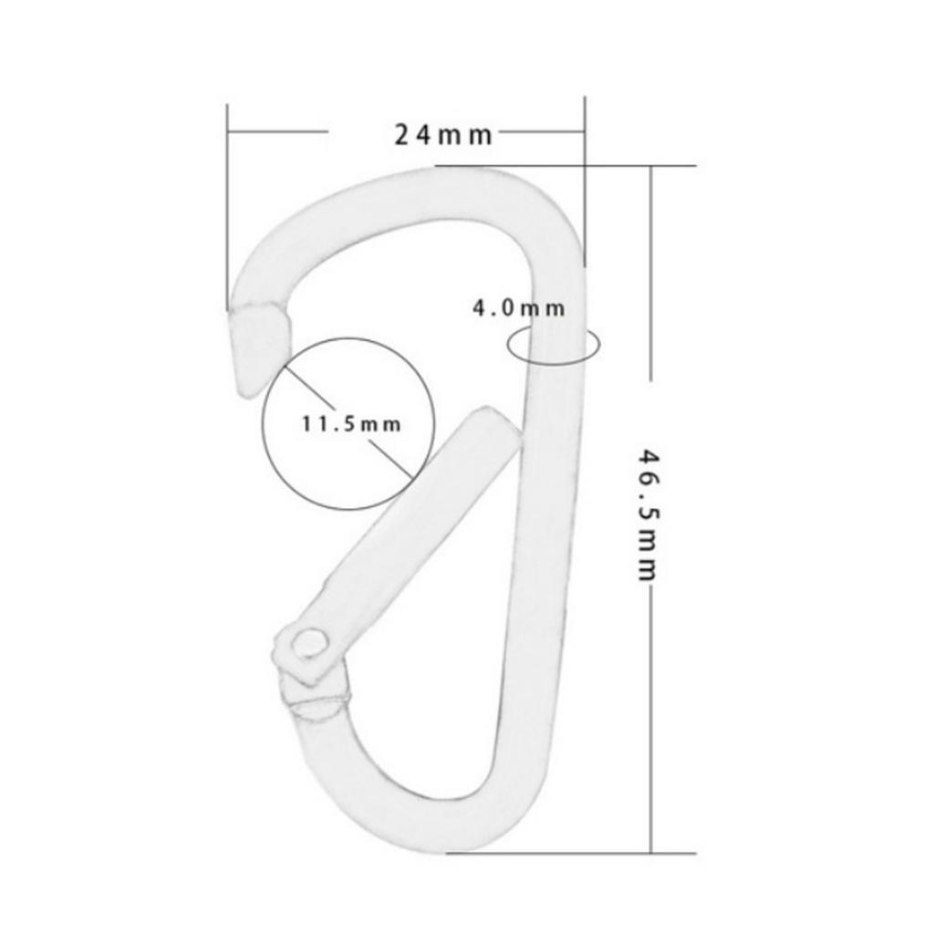 Small Spring Clip Snap Clasp Hook Keyring Karabiner D Shaped