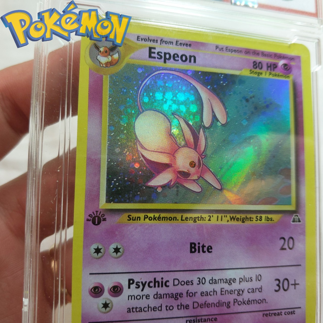 Espeon 1 75 Lá Pokemon 2019 Espeon GK 1 75 Mèo 2 đuôi hiệu ứng halogen 1459 d7 31