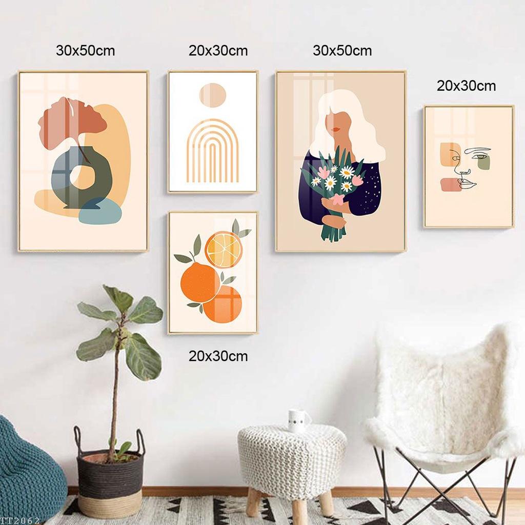 Tranh Tráng Gương Cao Cấp treo tường bộ 5 bức - Tranh treo tường hiện đại đơn giản