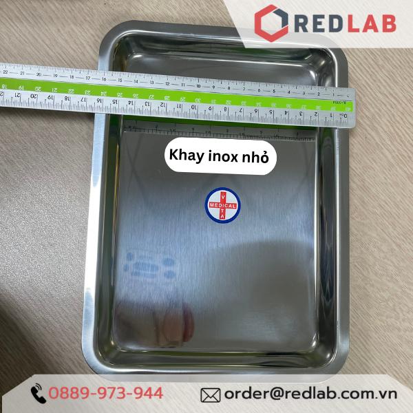 Khây inox chữ nhật, khay đựng dụng cụ thí nghiệm 17*22cm, 22*32cm