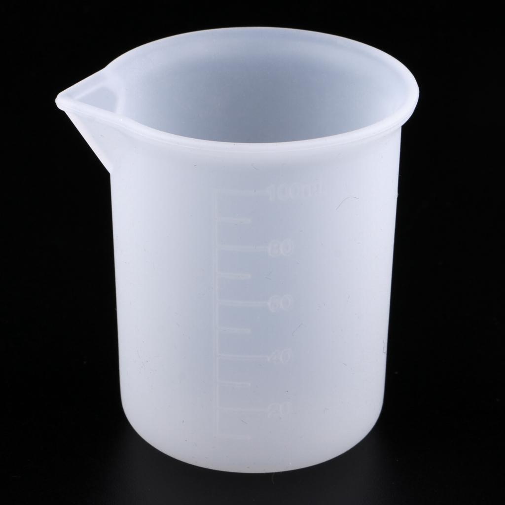 4Pcs Measuring Cup Clear Silicone Reusable Mixing Cup