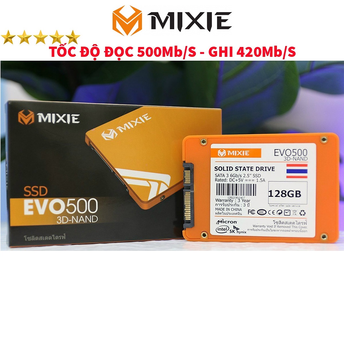 Ổ Cứng SSD 256Gb -128GB MIXIE EVO500 SATA 3 - 2.5INCH - New 100% - Hàng Chính Hãng