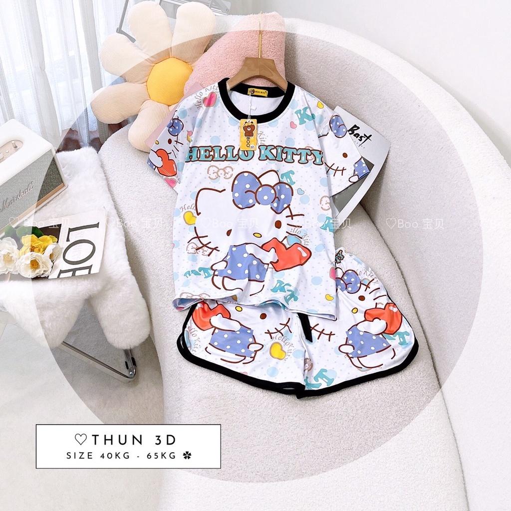 Set Thun Đùi Cotton Mịn In 3D