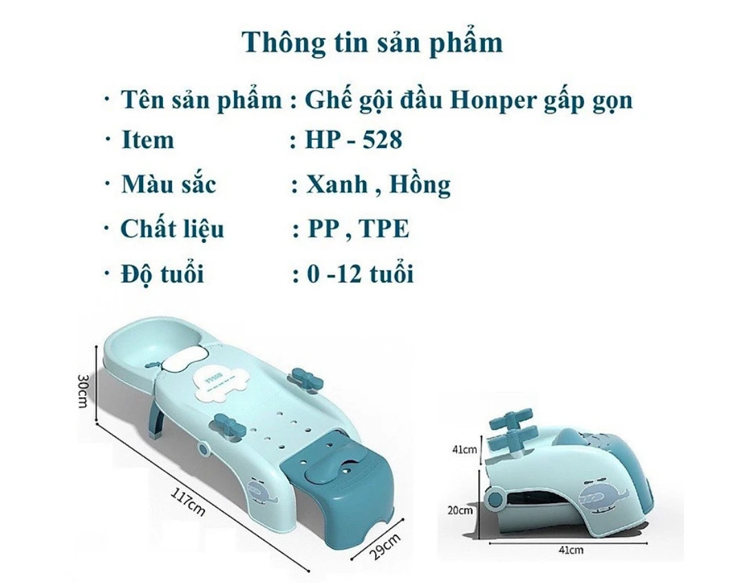 Ghế gội đầu gấp gọn cho bé phiên bản CAO CẤP - Mẫu mới nhất hiện nay