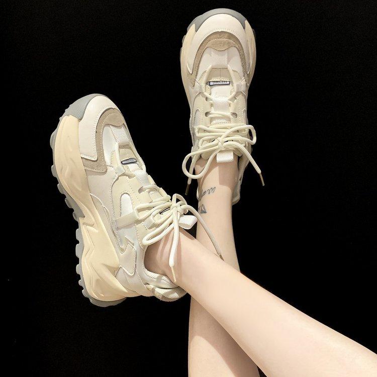 Giày Sneaker Mũi Tròn Cột Dây Thoải Mái Cho Nữ