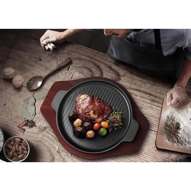 CHẢO GANG NƯỚNG RAPIDO SIZE 24CM, RG24-RF, DÙNG ĐƯỢC TRÊN MỌI LOẠI BẾP