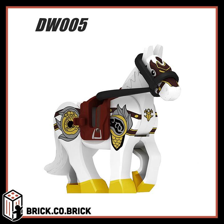 Đồ Chơi Lắp Ráp Xếp hình Ngựa Chiến Trung Cổ Kèm Dây Cương và Đai minifig War Horse Castle DW001 DW006 - DW-006