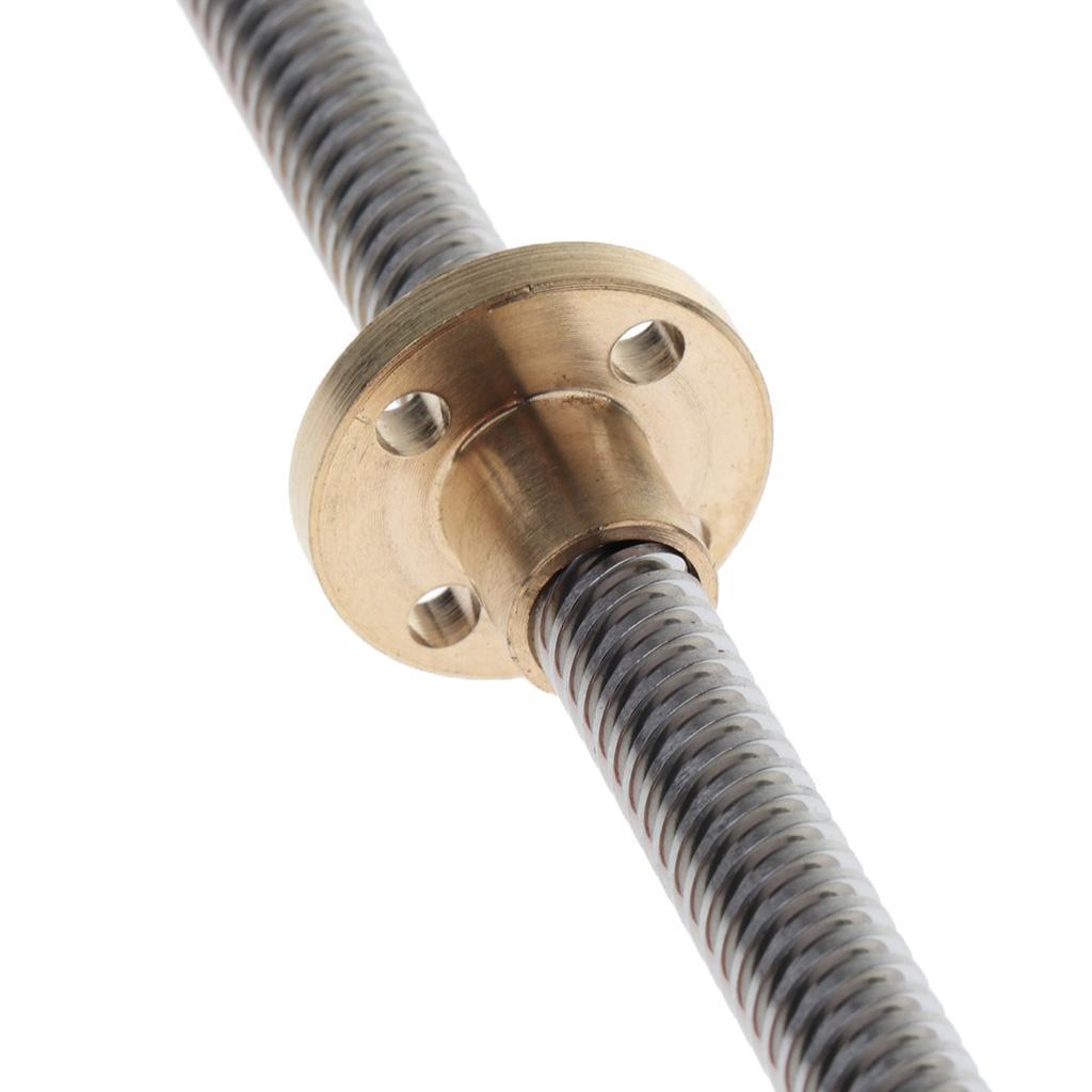 Premium 3D Printer Screw Rod Copper Nut Linear Rail Bar Shaft 330mm for Z Axis