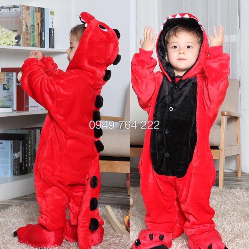 Bộ Đồ Thú Khủng long Đỏ Bộ đồ thú khủng long đẹp trẻ em - Đồ thú siêu Dễ thương cho bé