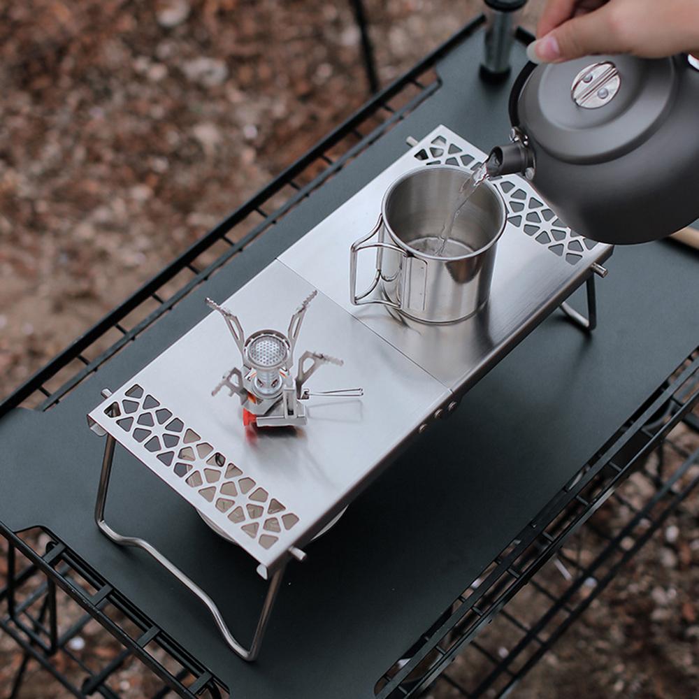 Outdoor Folding Camp Stove Stand Cooking Station Table for Camping Hiking Backpacking Picnic