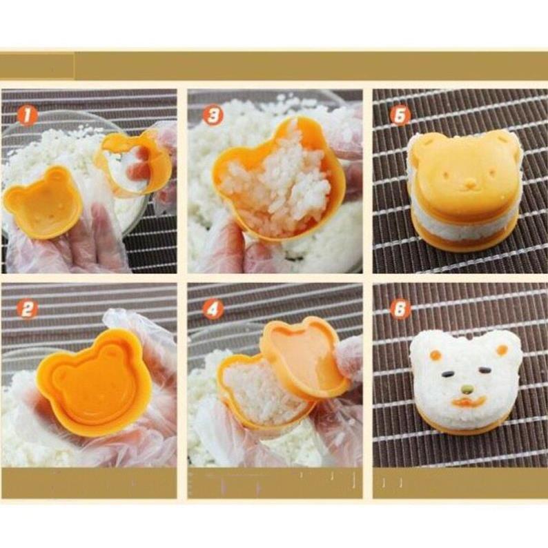 Set 3 khuôn cơm hình thú cho bé hình ngộ nghĩnh. Set khuôn cơm cho bé.