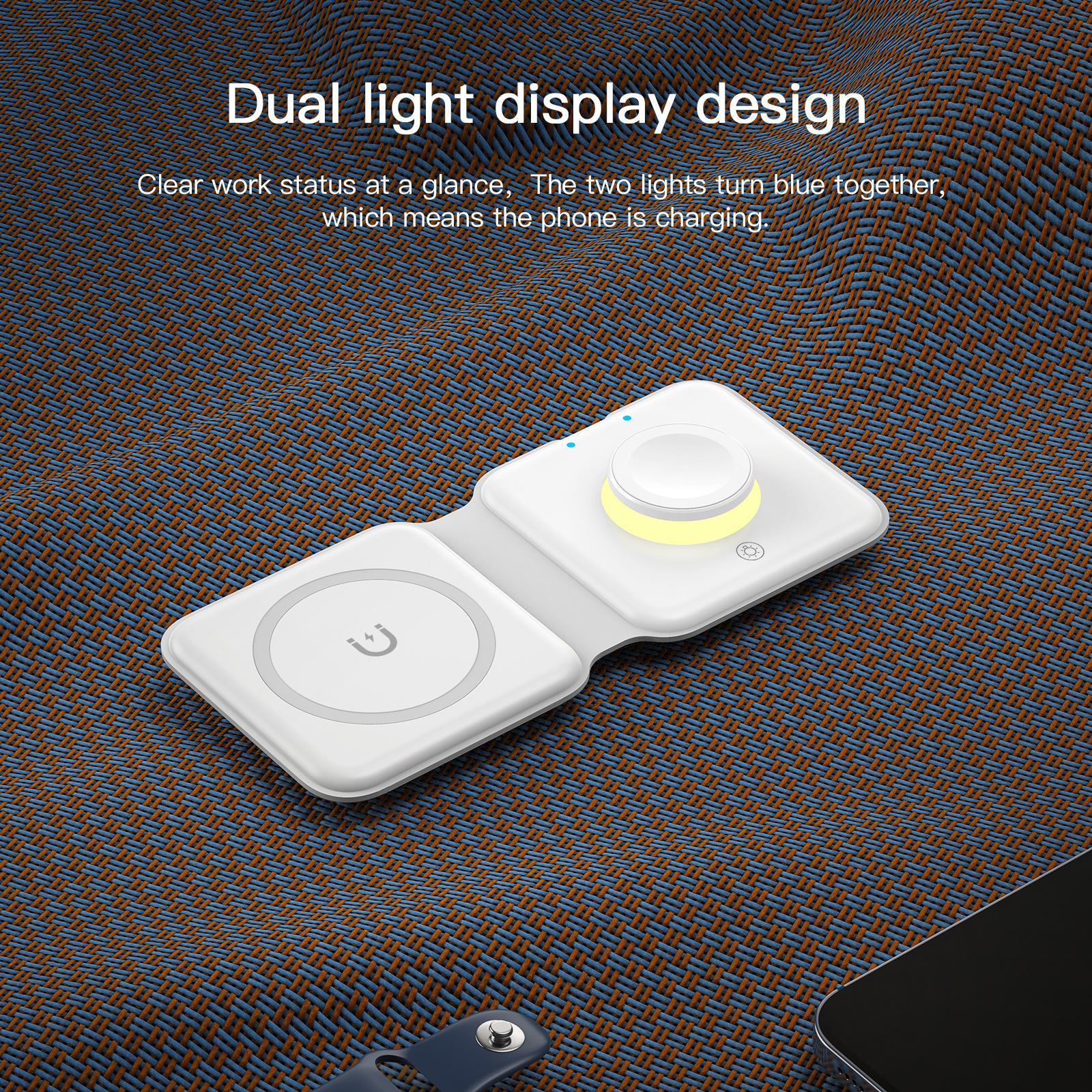 Charging Dock Stand 15W Fast Foldable Silicone White