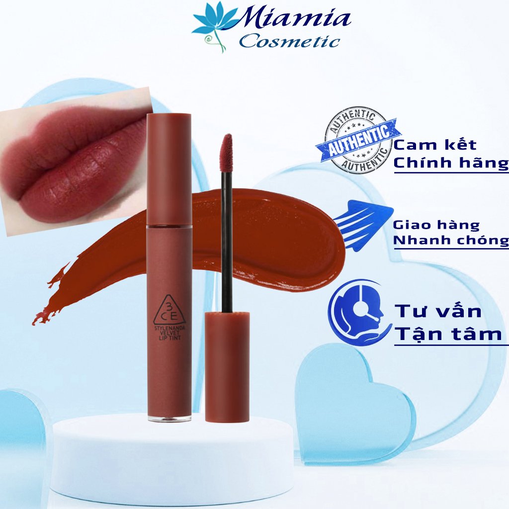 Son 3CE Velvet Lip Tint Taupe Son Tint Kem Lì Màu Đỏ Nâu Bền Màu Lâu Trôi [CAM KẾT NHẬP KHẨU CHÍNH HÃNG 100%]