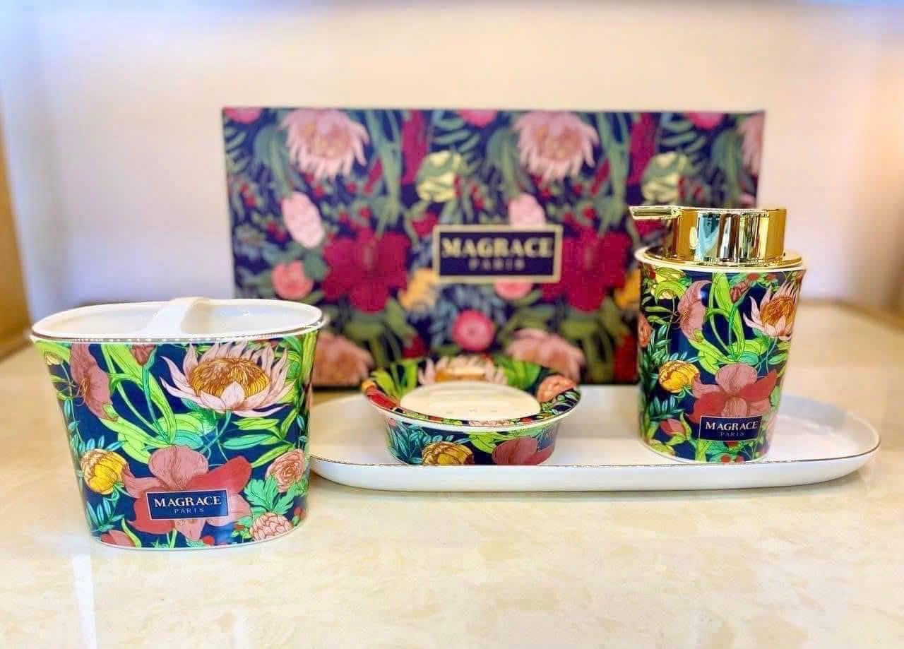 Set 4 món dụng cụ nhà tắm Magrace Paris Hàng chính hãng