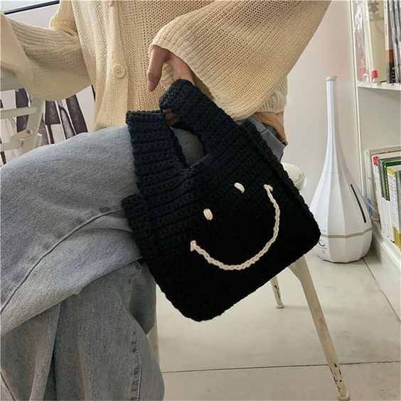 Túi Len Mặt Cười Handmade - Smiley Bag
