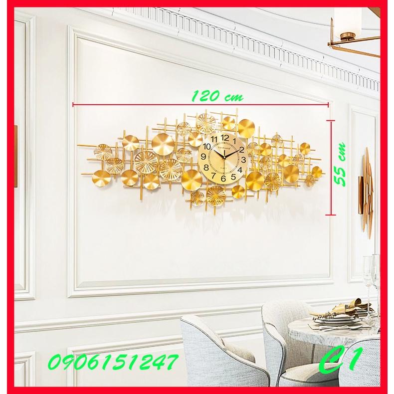 Đồng hồ treo tường trang trí decor C1 kích thước 120 x 55 cm