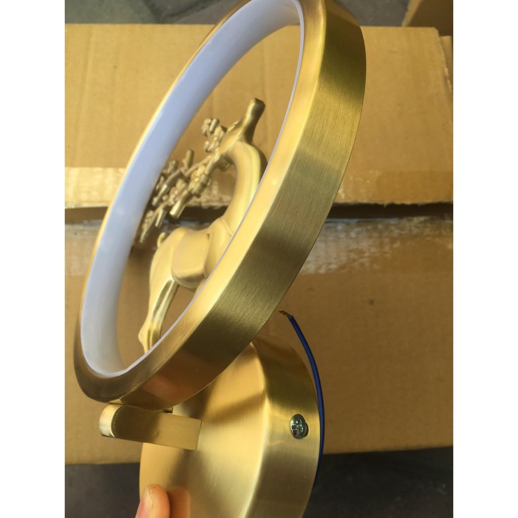 Đèn tường đồng, Mặt tròn, Mắt Việt, MV-W8704, phòng khách, phòng ngủ, phòng trà, Led 20w