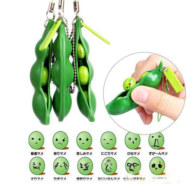 Móc khóa Hạt đậu vui vẻ-Móc khóa hạt đậu thần kỳ-Móc Khóa Hạt Đậu Nành Giải Tỏa Căng Thẳng