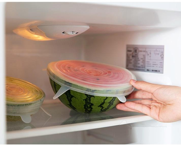 Bộ nắp silicon trắng đa năng nhiều size bảo quản thức ăn chống đổ - GDHN Loại Tốt