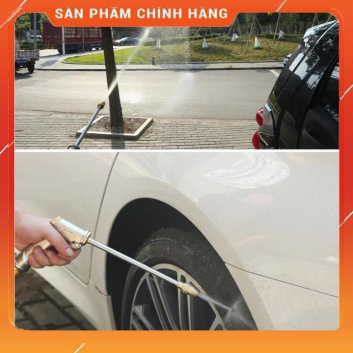 Vòi Xịt️Evoucher Bộ dây vòi xịt nước rửa xe, tưới cây , tăng áp 3 lần, loại 20m 206701-3 đầu đồng, cút đồng