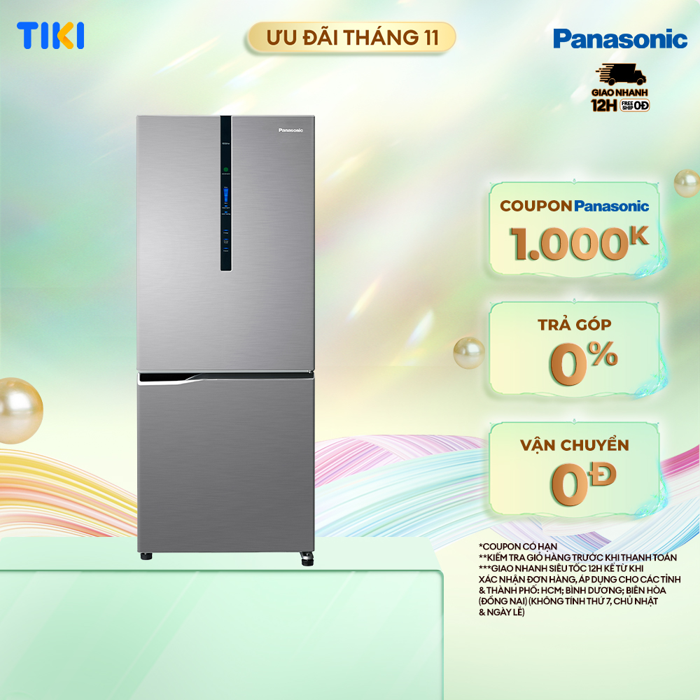 Tủ Lạnh Kháng Khuẩn Panasonic 255L NR-SP275CPSV - Cấp Đông Mềm - Siêu Tiết Kiệm - Ngăn Đá Dưới - Hàng chính hãng