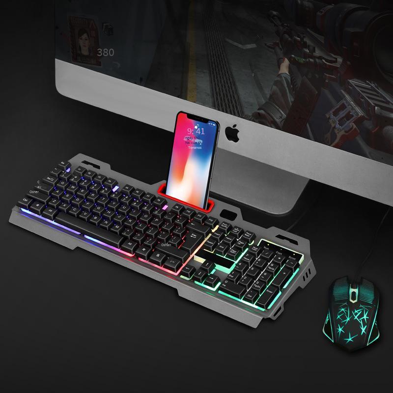 Phong cách mới nhất giá xuất xưởng bán chạy bộ bàn phím và chuột phát sáng điện cạnh tranh ăn gà bàn phím trò chơi chuột usb thao tác cảm giác bàn phím chuột