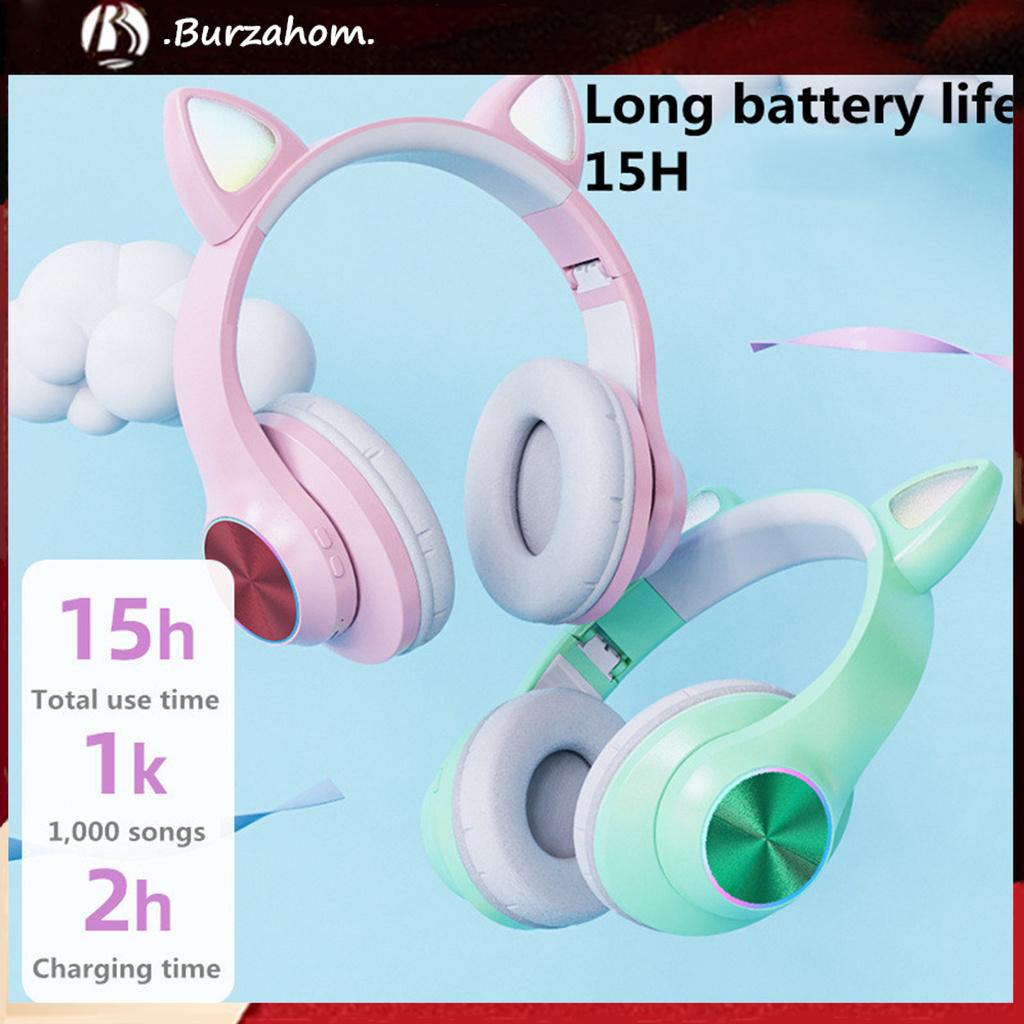 Tai Nghe Bluetooth 5.0 Không Dây Hình Tai Mèo Có Đèn Led Phát Sáng A11