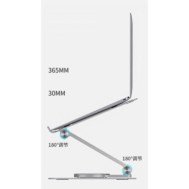 Giá đỡ Laptop, Macbook Nhôm chính hãng chân đế xoay 360 độ cho máy 11 - 16 inch.