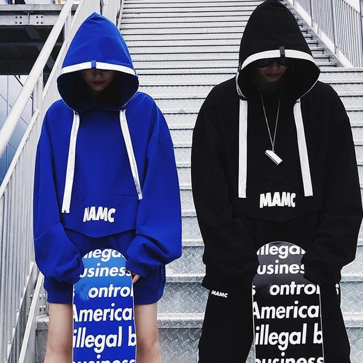 Áo thun Hoodie nam tay dài unisex form rộng vải nỉ MAMC trùm unisex