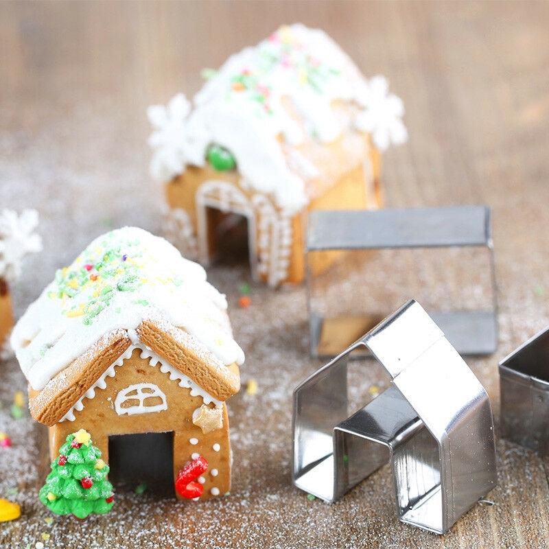 Bộ 3 Khuôn Cắt Bánh Quy Được Làm Từ Thép Không Gỉ Hình Ngôi Nhà
