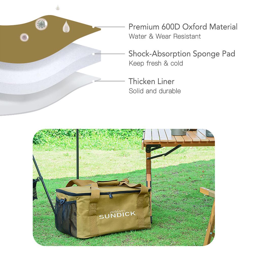 Túi lưu trữ cắm trại ngoài trời di động, dã ngoại, vải Oxford, dung tích lớn