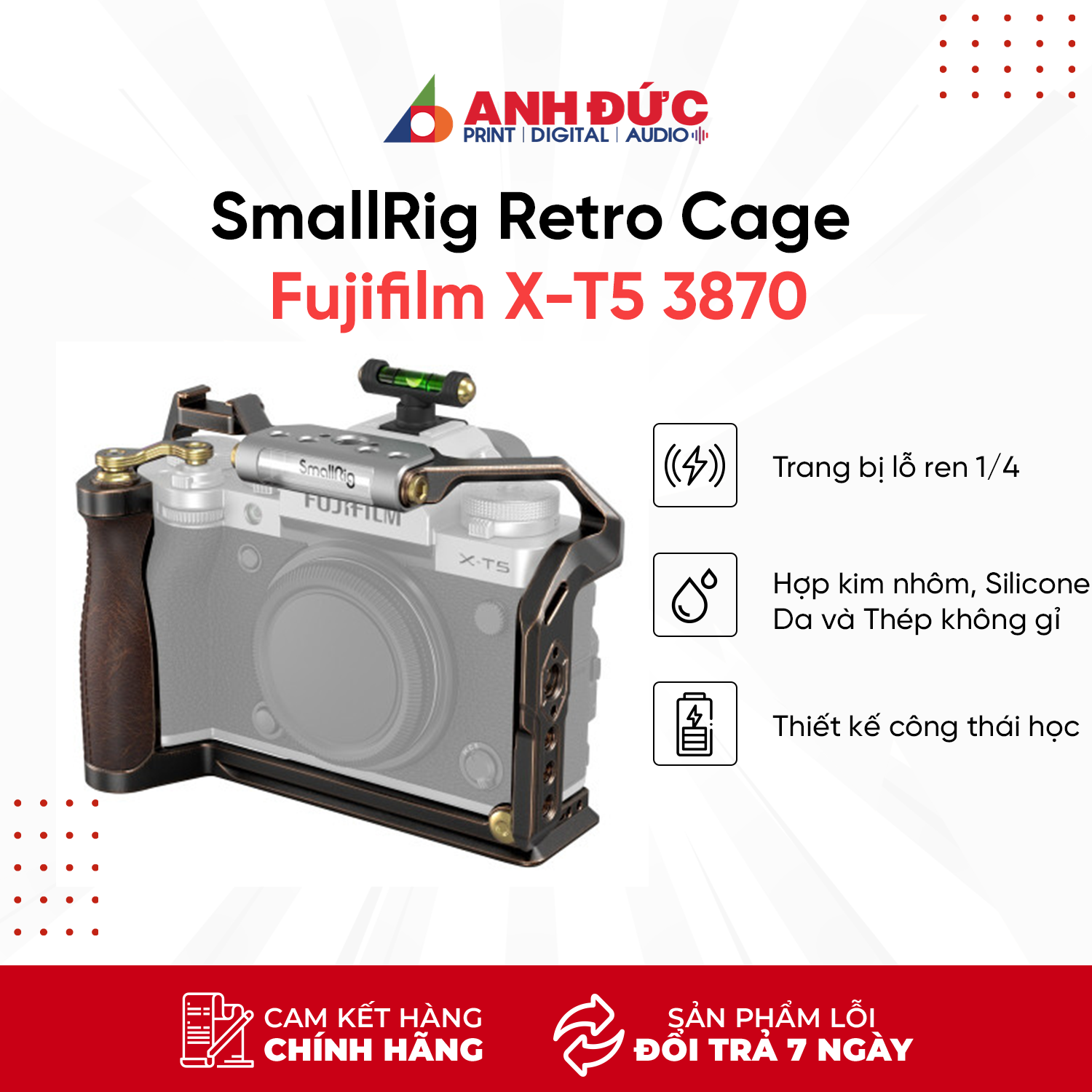 Khung Máy Ảnh SmallRig Retro Cage for Fujifilm X-T5 3870 - Hàng Chính Hãng