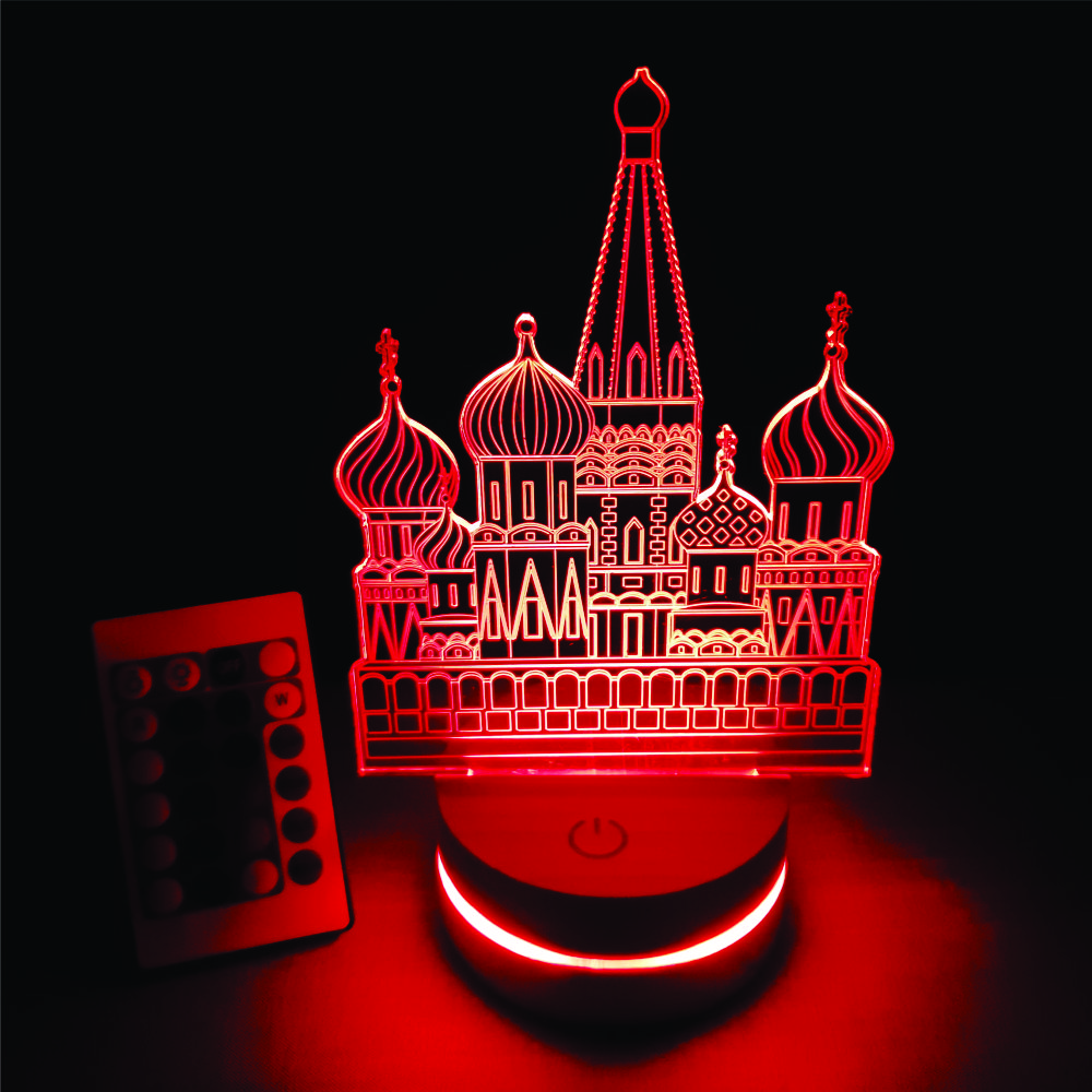 Kremlin, Đèn 3D led, Đèn ngủ thay đổi 16 màu