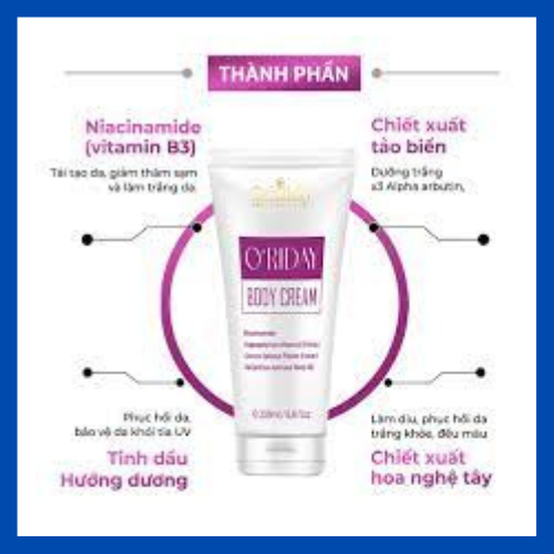 Kem Dưỡng Trắng Da O'riday Body Cream, Dưỡng Trắng Da Toàn Thân, Chống Nắng Cấp Ẩm Da Body ,Tặng Băng Đô Thời Trang Ngẫu Nhiên