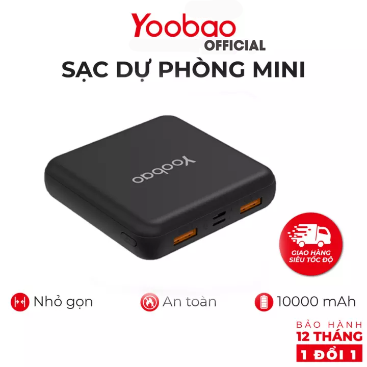 Sạc Dự Phòng Yoobao M4 Mini 10000mAh Pin Li-Polymer Cho điện Thoại, Máy Tính Bảng- Nhỏ gọn, tinh tế