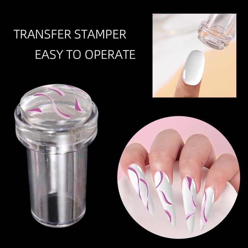 Con In Móng Tay Silicon To Và Bé 6x3 cm, Dễ Lấy Mực In Đều Rõ Nét, lăn làm In Dấu Khuôn Móng Kết Hợp Dùng Với Khuôn in Nail Phương Miu Nữ Women