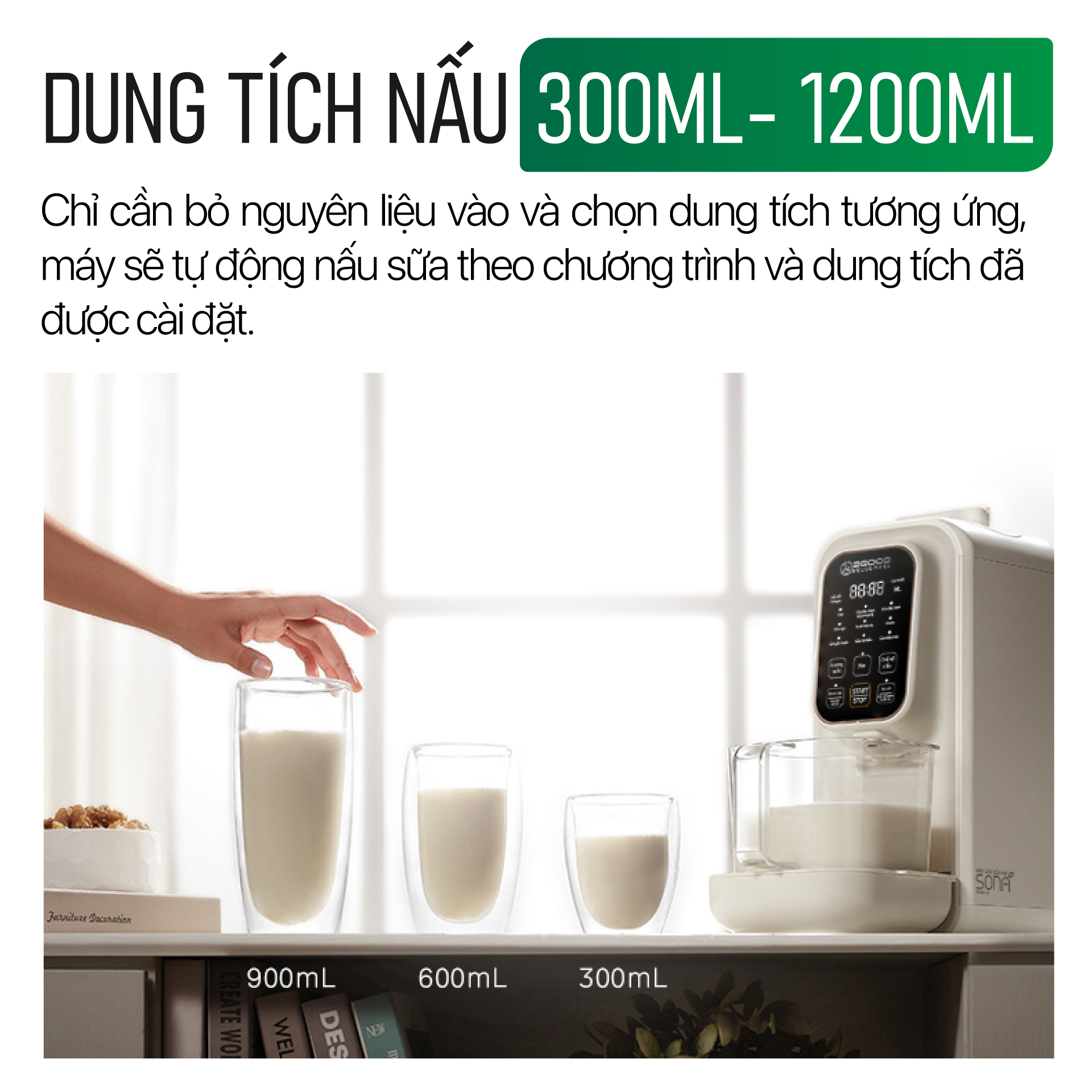 Máy Làm Sữa Hạt Tự Động 2GOOD SONA i8 - Tự Động Nấu, Tự Động Vệ Sinh, Khử Sạch Vi Khuẩn Và Mùi Thực Phẩm - Hàng Chính Hãng