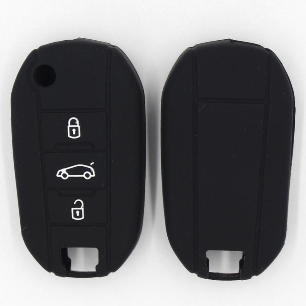 2x Silicone Cover Fit for  Folding Remote Key Fob Case Shell Black