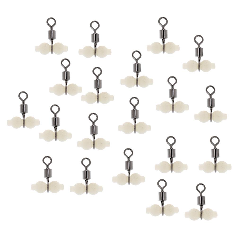 2# Fishing Rolling Barrel Swivel Fishing Tackle Connector with Luminous Bead