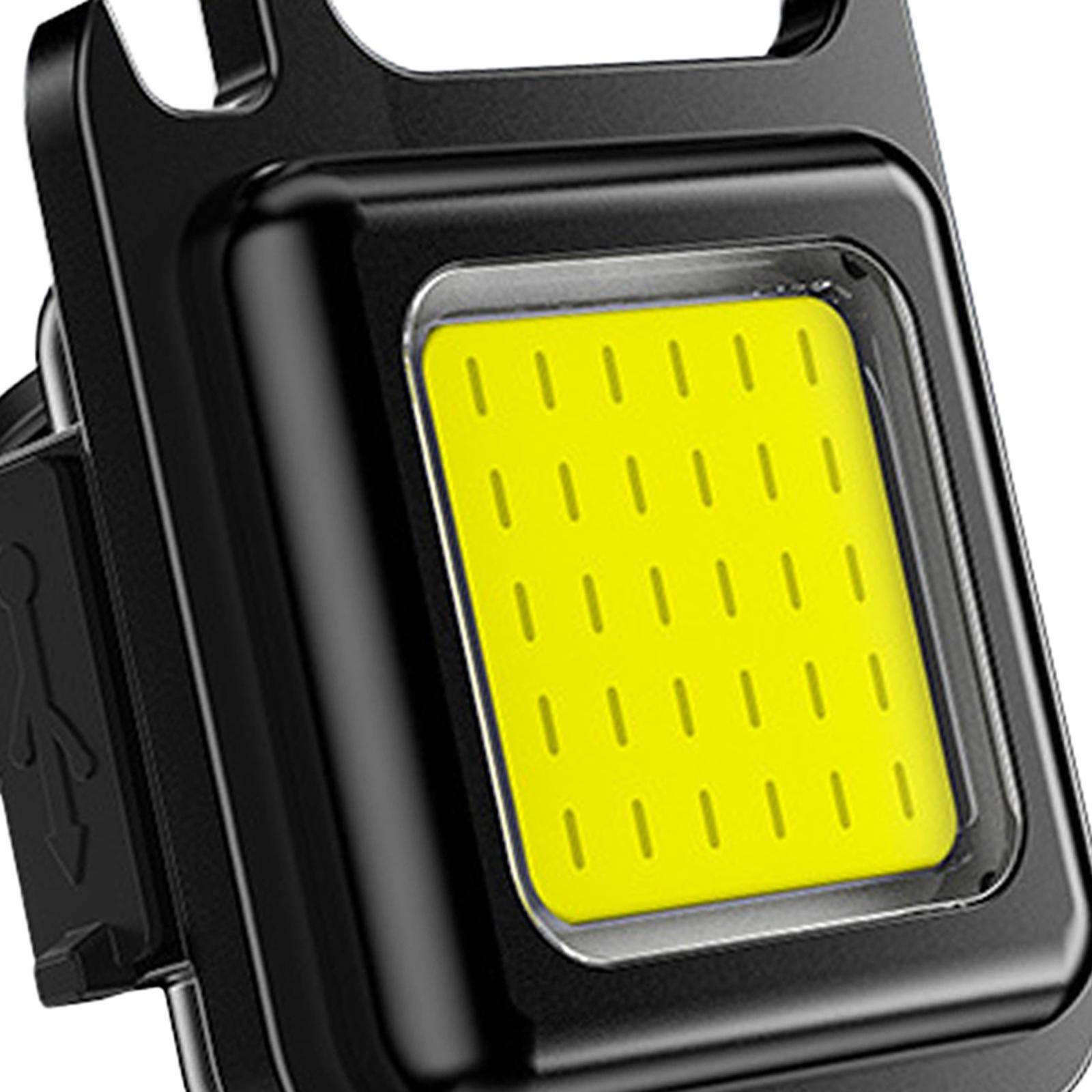 COB Keychain Flashlight Waterproof USB Rechargeable Lamp for Fishing Walking